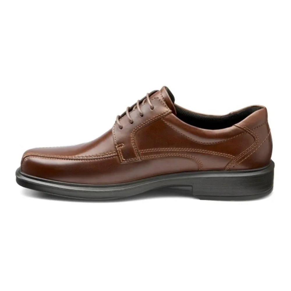 ECCO Men Brown Leather Derby Square Toe Lace Up Dress Shoes Comfort Size 40 US 6